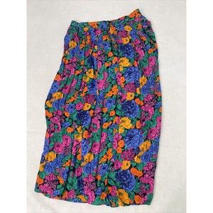 JH Collectables Size 14 floral Bright Deep Colors Skirt